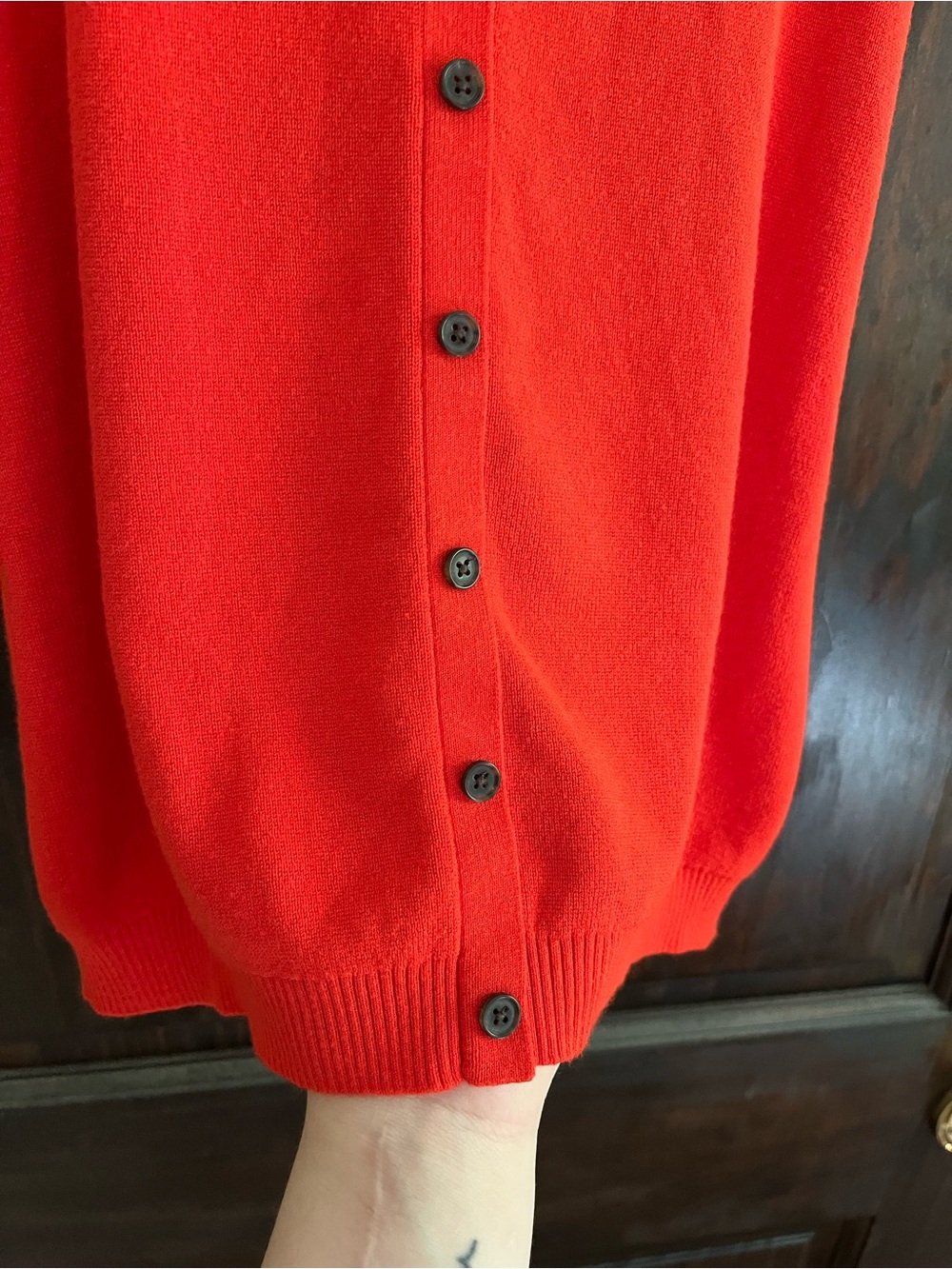 Banana Republic sculpted button front halter top in hot red - Picture 5 of 8